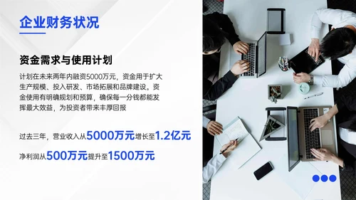 蓝色商务风企业融资路演介绍PPT模板