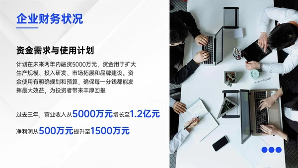 蓝色商务风企业融资路演介绍PPT模板