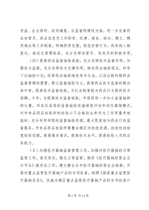 全市食品药品监督管理工作要点.docx