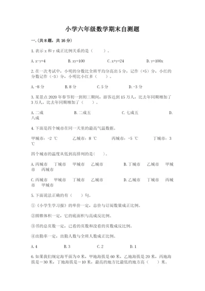 小学六年级数学期末自测题附参考答案【轻巧夺冠】.docx