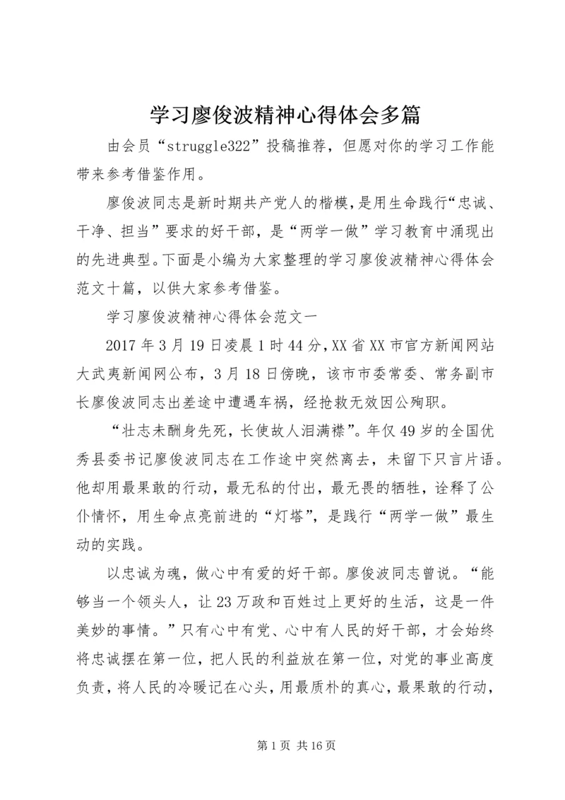 学习廖俊波精神心得体会多篇.docx