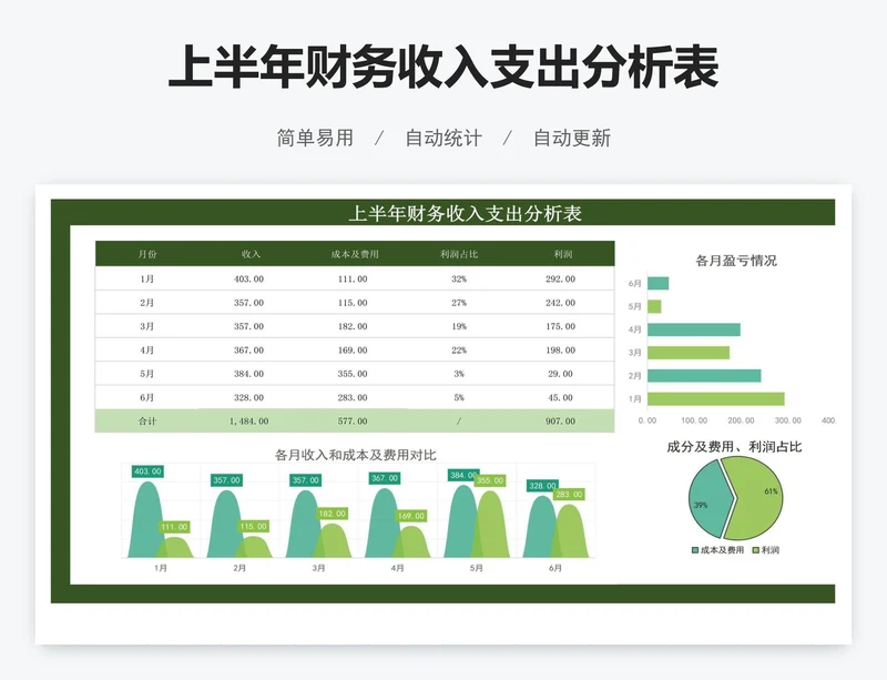 上半年财务收入支出分析表