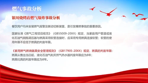 红色展板简约风燃气安全培训PPT课件