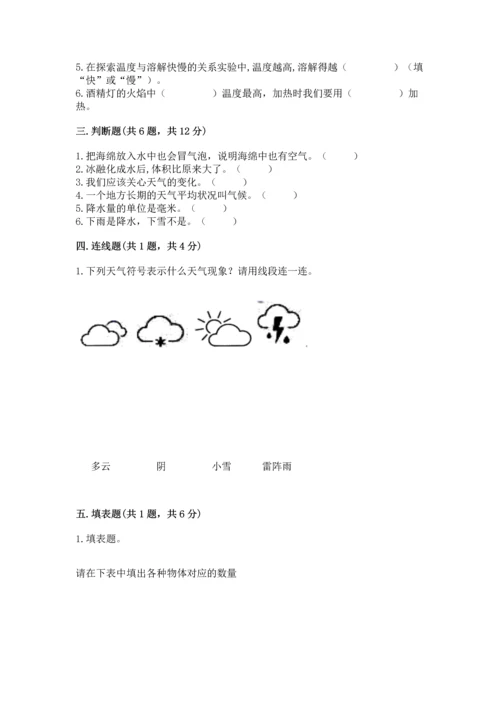 教科版三年级上册科学期末测试卷及答案（最新）.docx