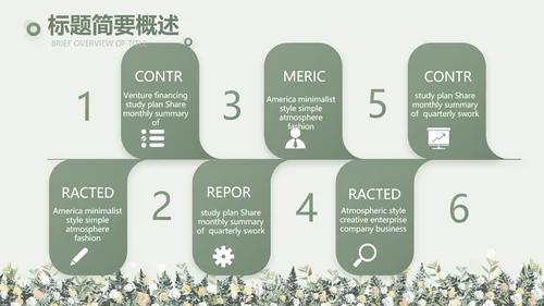 绿色小清新述职报告工作总结动态PPT模板