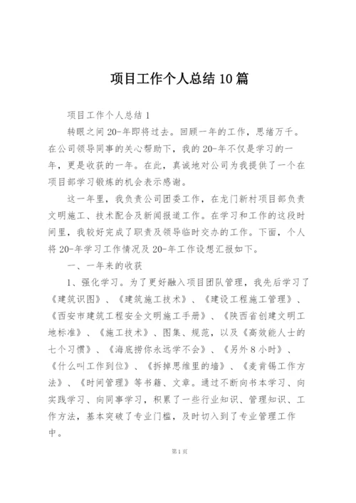 项目工作个人总结10篇.docx