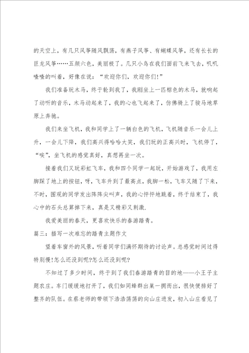 描写一次难忘的踏青主题作文精选5篇
