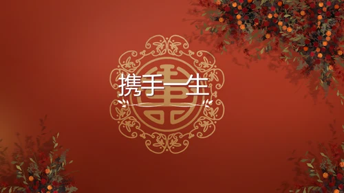 红色双喜风我们结婚啦婚礼纪念册电子相册PPT