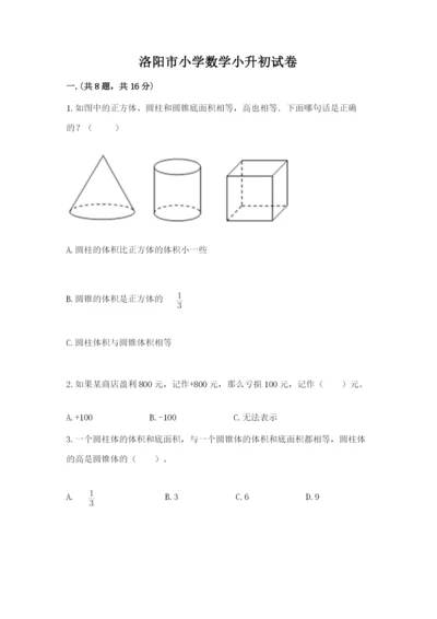 洛阳市小学数学小升初试卷（b卷）.docx