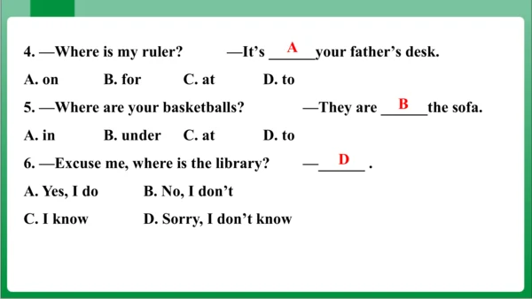 Unit4 SectionA GrammarFocus~3c课件+内嵌视频）【人教七上英语Unit 
