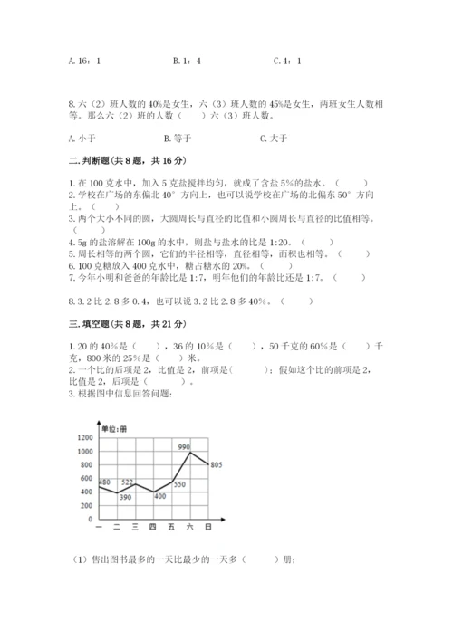 人教版六年级上册数学期末测试卷及完整答案（全优）.docx