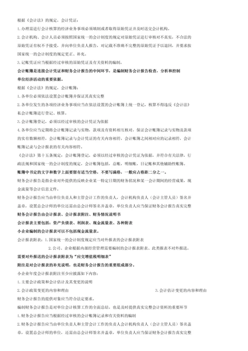 2023年最新会计从业资格考试财经法规重点.docx