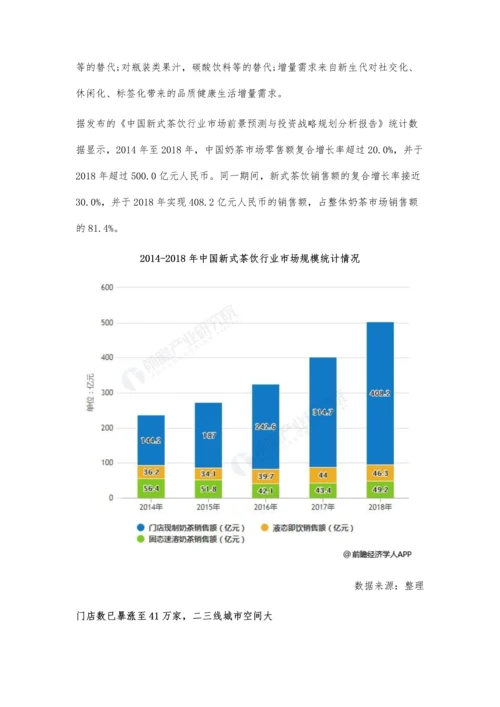 中国新式茶饮行业市场现状及发展前景分析-发展周边产品迎合年轻消费者需求.docx