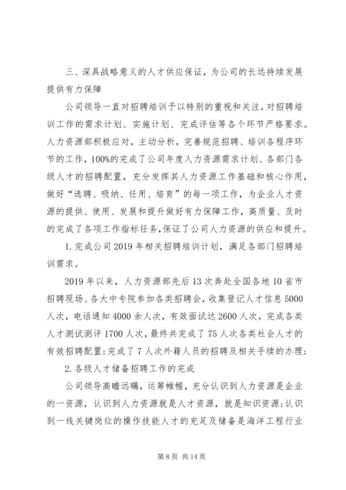 人力资源部某年工作总结范文.docx