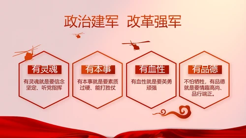 红色八一部队实战化军事训练总结PPT