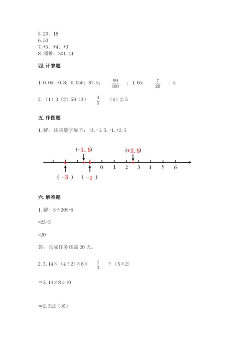 沪教版小学六年级下册数学期末综合素养测试卷（突破训练）.docx