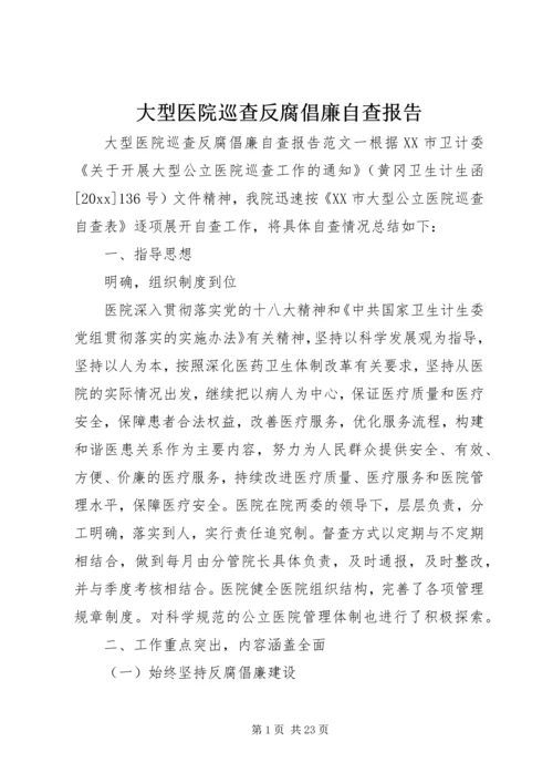 大型医院巡查反腐倡廉自查报告.docx