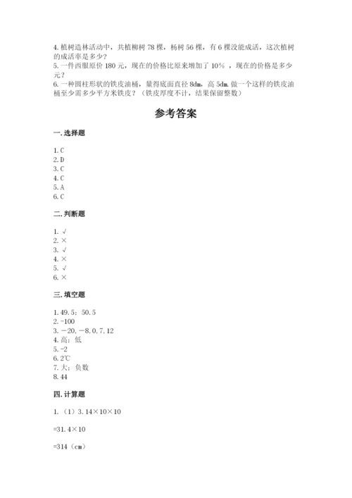 北师大版六年级下册数学期末测试卷（全优）word版.docx