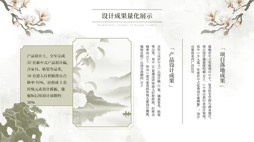 黄绿色新中式工作总结通用PPT模板