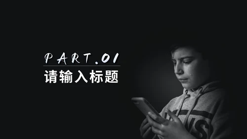 黑色简约网络暴力教育PPT模板