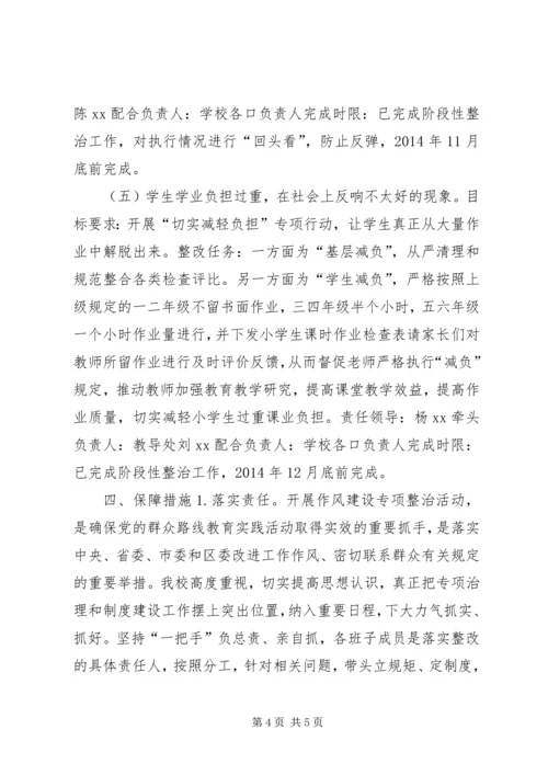 高中党的群众路线教育实践活动专项整治工作方案.docx