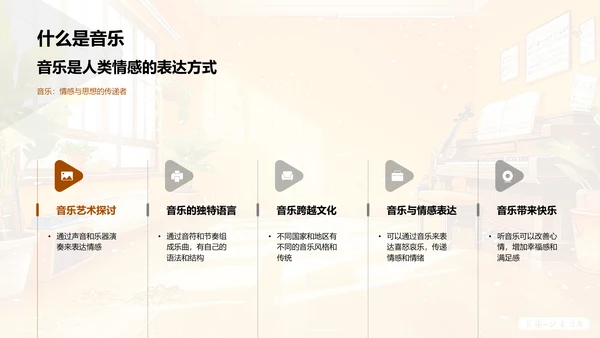 音乐与乐器教学PPT模板