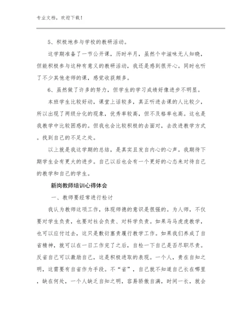 2024年新岗教师培训心得体会例文20篇.docx