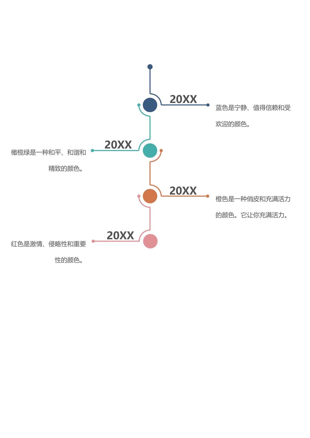 简单彩色时间轴