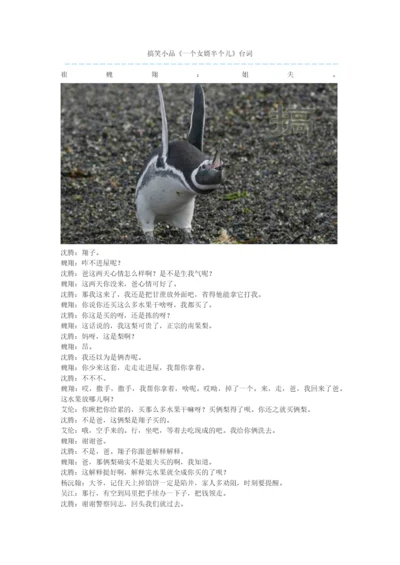 搞笑小品《一个女婿半个儿》台词.docx