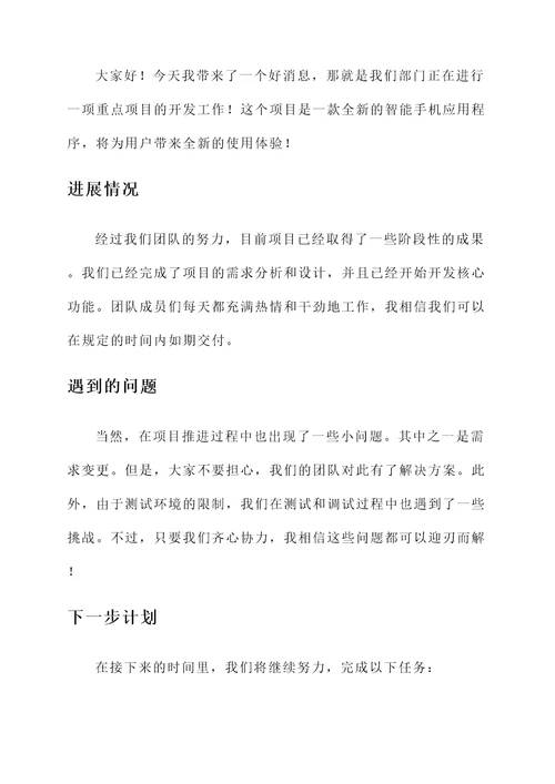 领导分包重点项目情况汇报