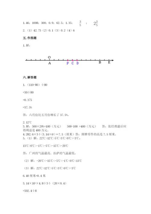 人教版六年级下册数学期末测试卷含答案【最新】.docx