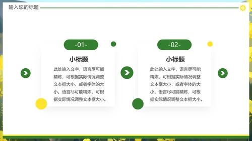 油菜花摄影，油彩花开PPT模板