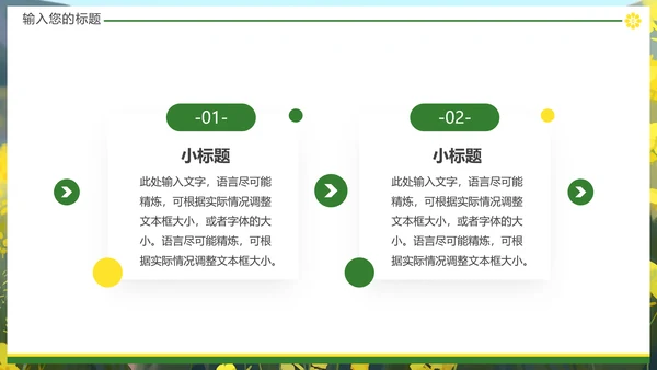 油菜花摄影，油彩花开PPT模板