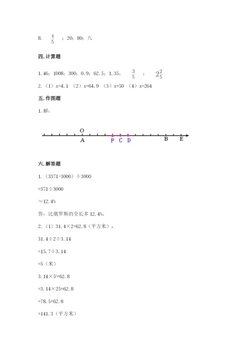 都匀市六年级下册数学期末测试卷（研优卷）.docx