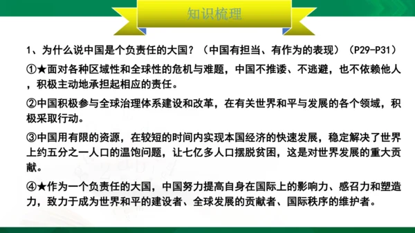 九年级下册第二单元　世界舞台上的中国复习课件