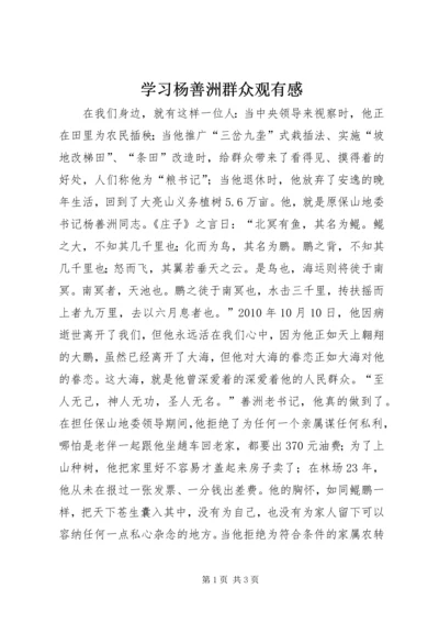 学习杨善洲群众观有感.docx