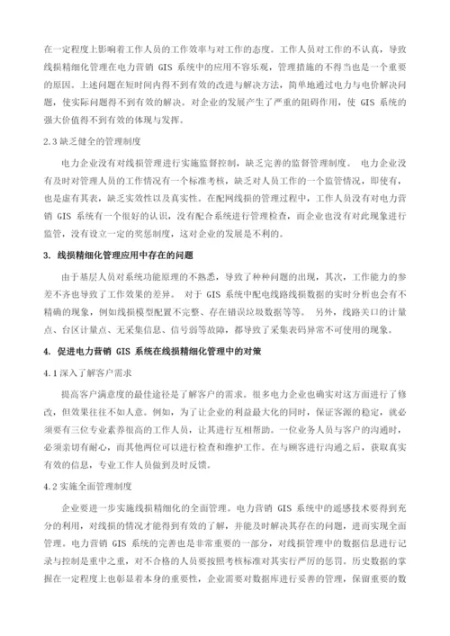 线损精细化管理在电力营销GIS系统中的应用分析.docx