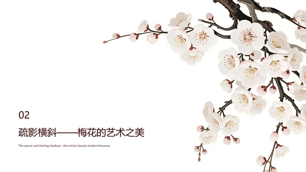 白色简约风梅花介绍PPT模板