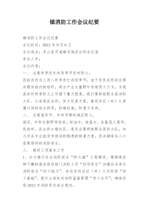 镇消防工作会议纪要.docx