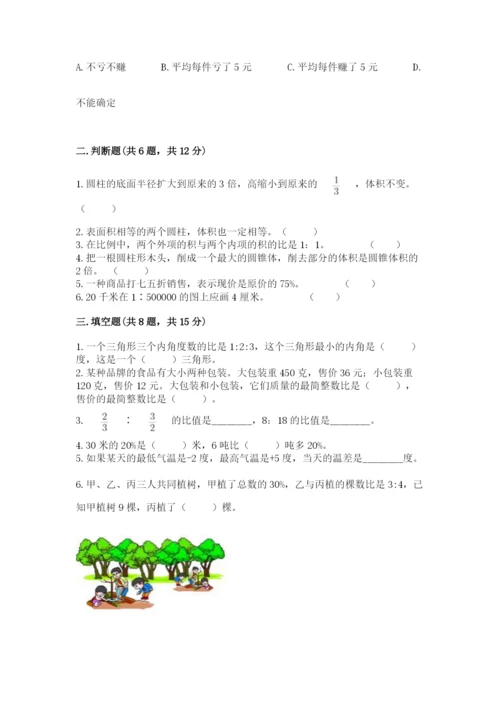 张家口市宣化区六年级下册数学期末测试卷精编.docx