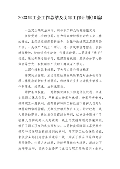 2023年工会工作总结及明年工作计划(10篇).docx