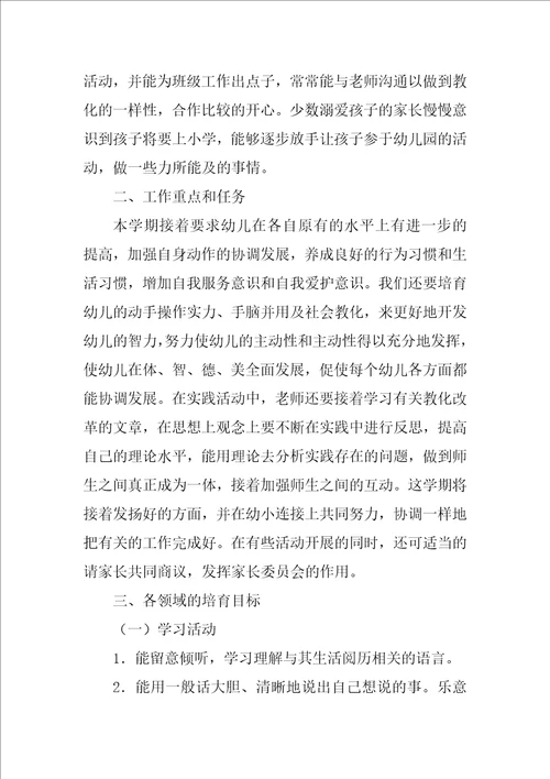 大班班级第二学期工作计划