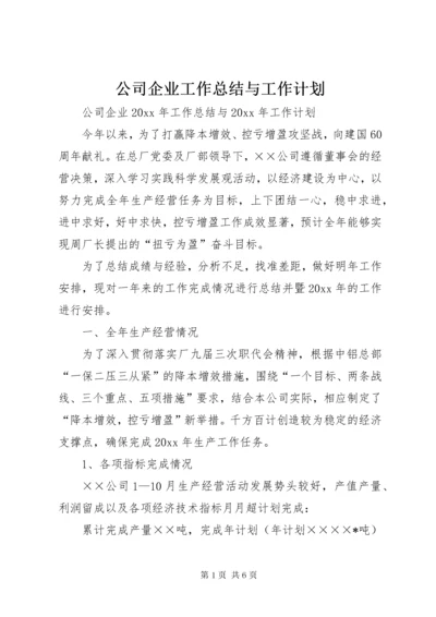 公司企业工作总结与工作计划.docx