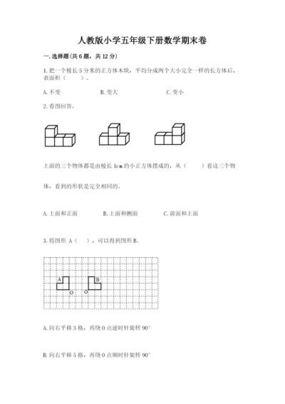 人教版小学五年级下册数学期末卷a4版可打印.docx