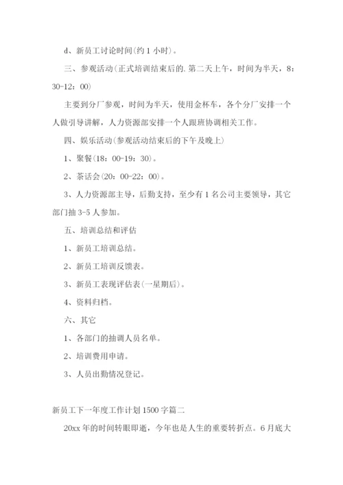 2023年新员工下一年度工作计划1500字(3篇).docx