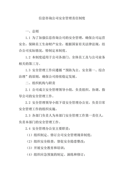 信息咨询公司安全管理责任制度