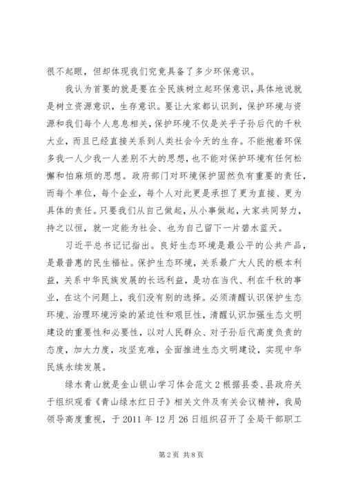 绿水青山就是金山银山学习体会.docx