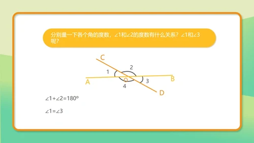 绿色小清新初一数学相交线课件PPT模板