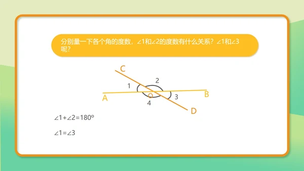 绿色小清新初一数学相交线课件PPT模板