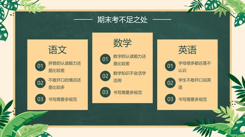 卡通插画黑板一年级家长会PPT模板
